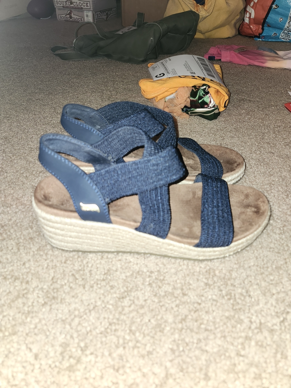 Skechers Navy Blue Espadrille Wedge Sandals